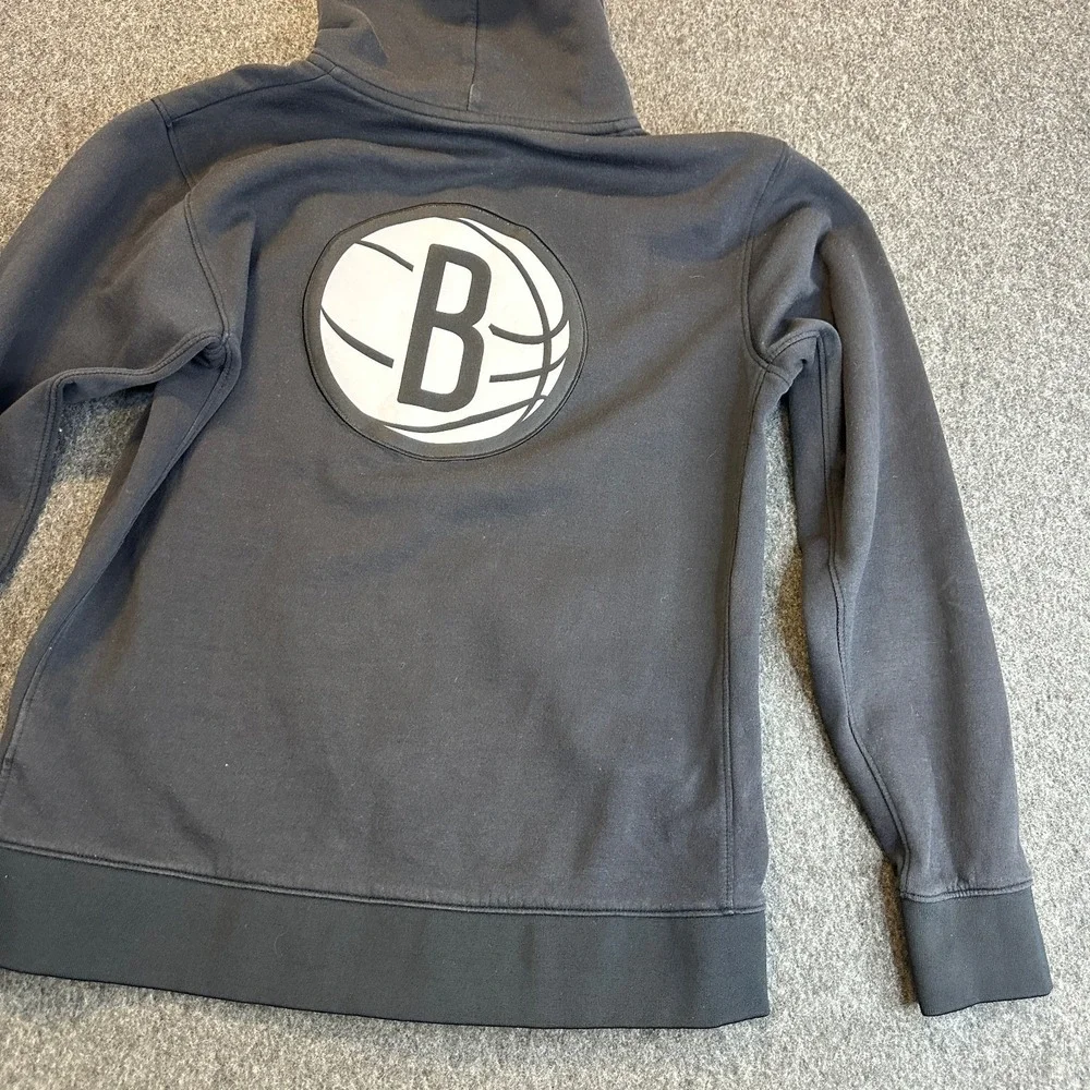 Nike Boys Brooklyn Nets NBA Showtime Full Zip Hoodie Black Medium 10-12 Dri-FIT - Picture 13 of 16